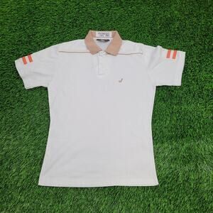 Vintage 80s Jantzen MOD Polo Shirt Small 18x26 White